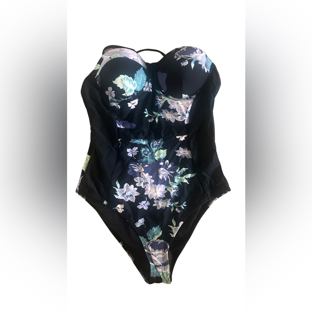 Elegant Black, Purple and Blue One Piece Swimwear